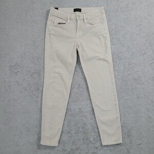 Vince Womens Skinny Jeans Size 26 Beige Cotton Blend  Light Distressed